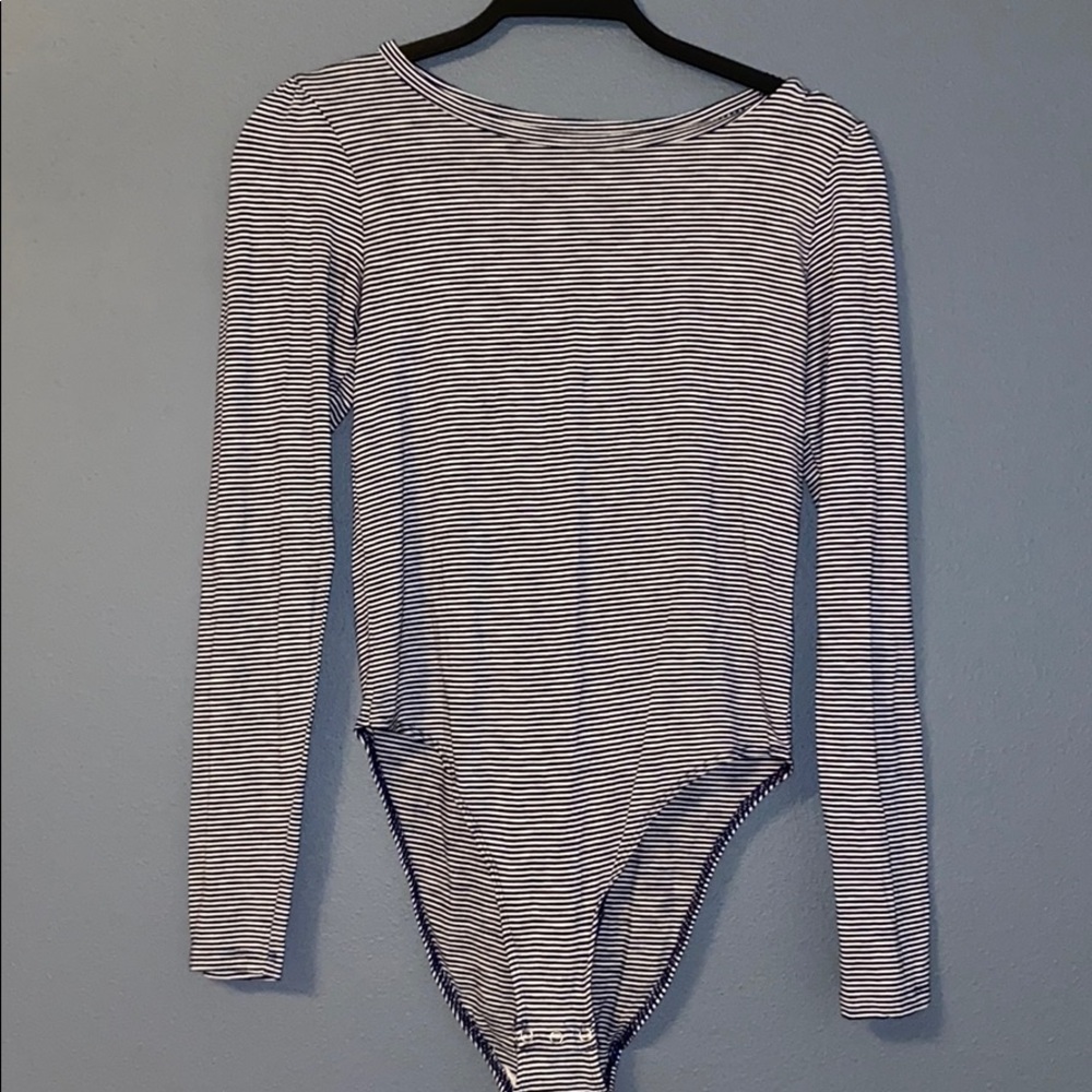 Aerie striped long sleeve body suit